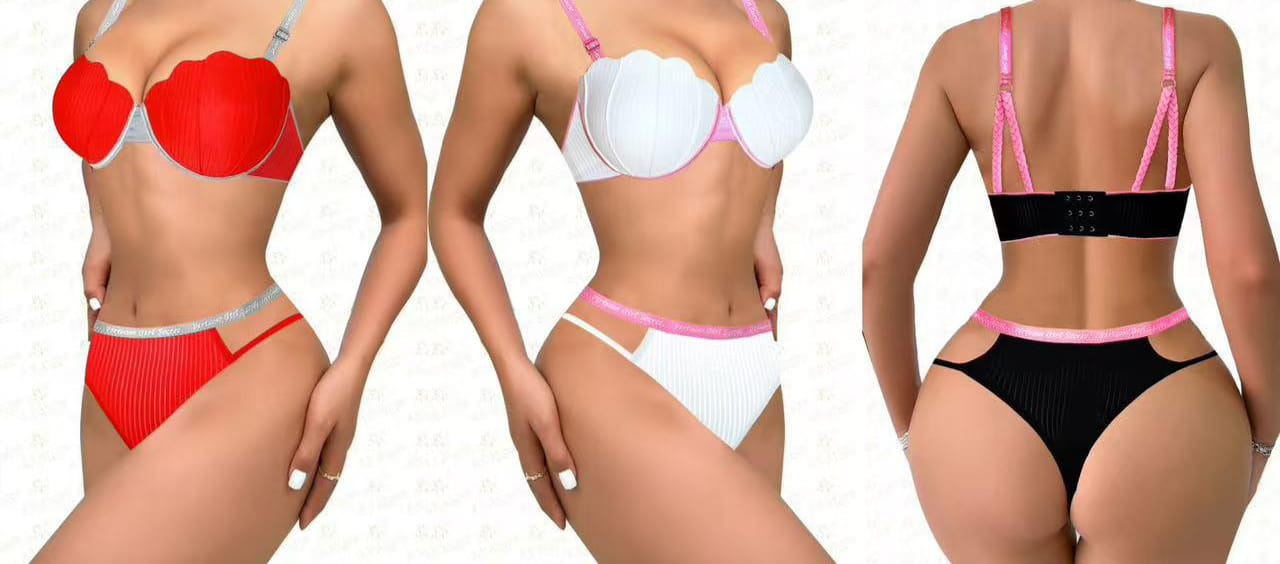 Comfort Scallop Push-Up Bra and Cutout Lingerie Set