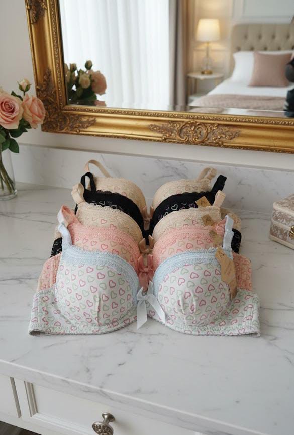 Love Blooms soft  Padded  wireless Bra Set